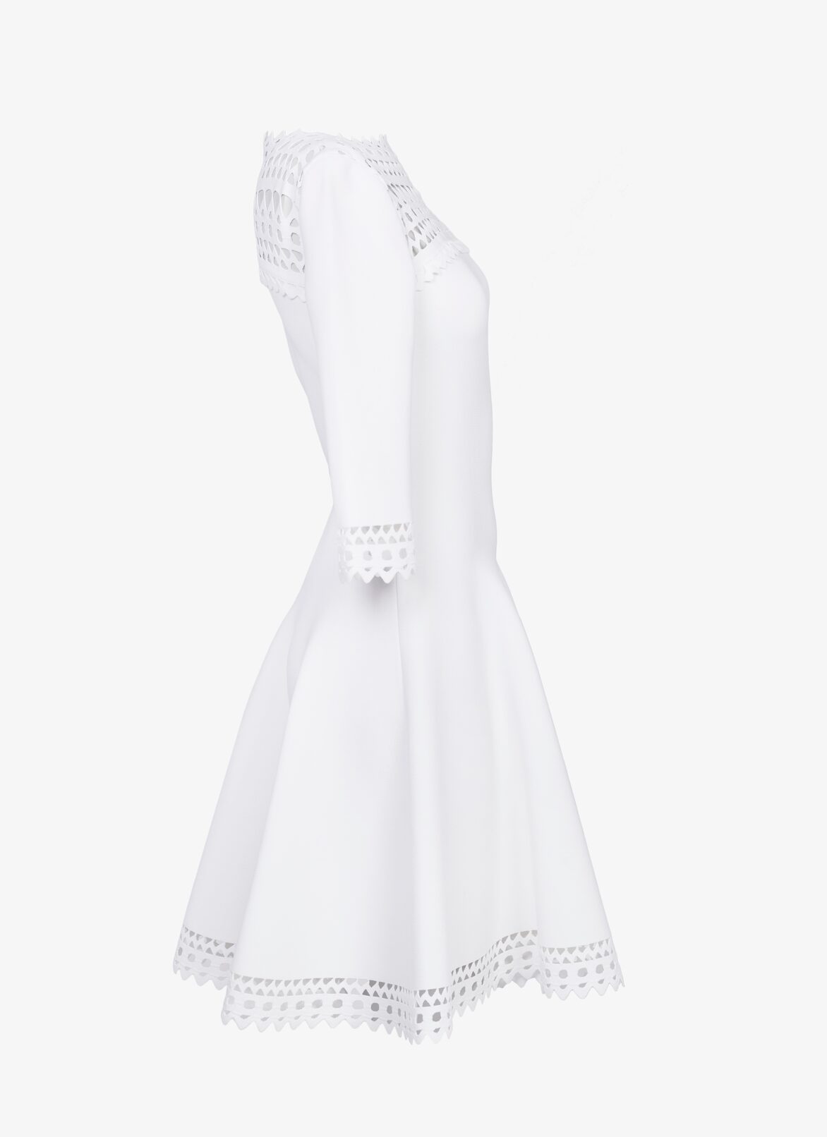 Alaïa Edition 2016 Flared dress in openwork stretch knit ALAÏA WHITE ALAÏA EDITION 2016 FLARED DRESS IN OPENWORK STRETCH KNIT